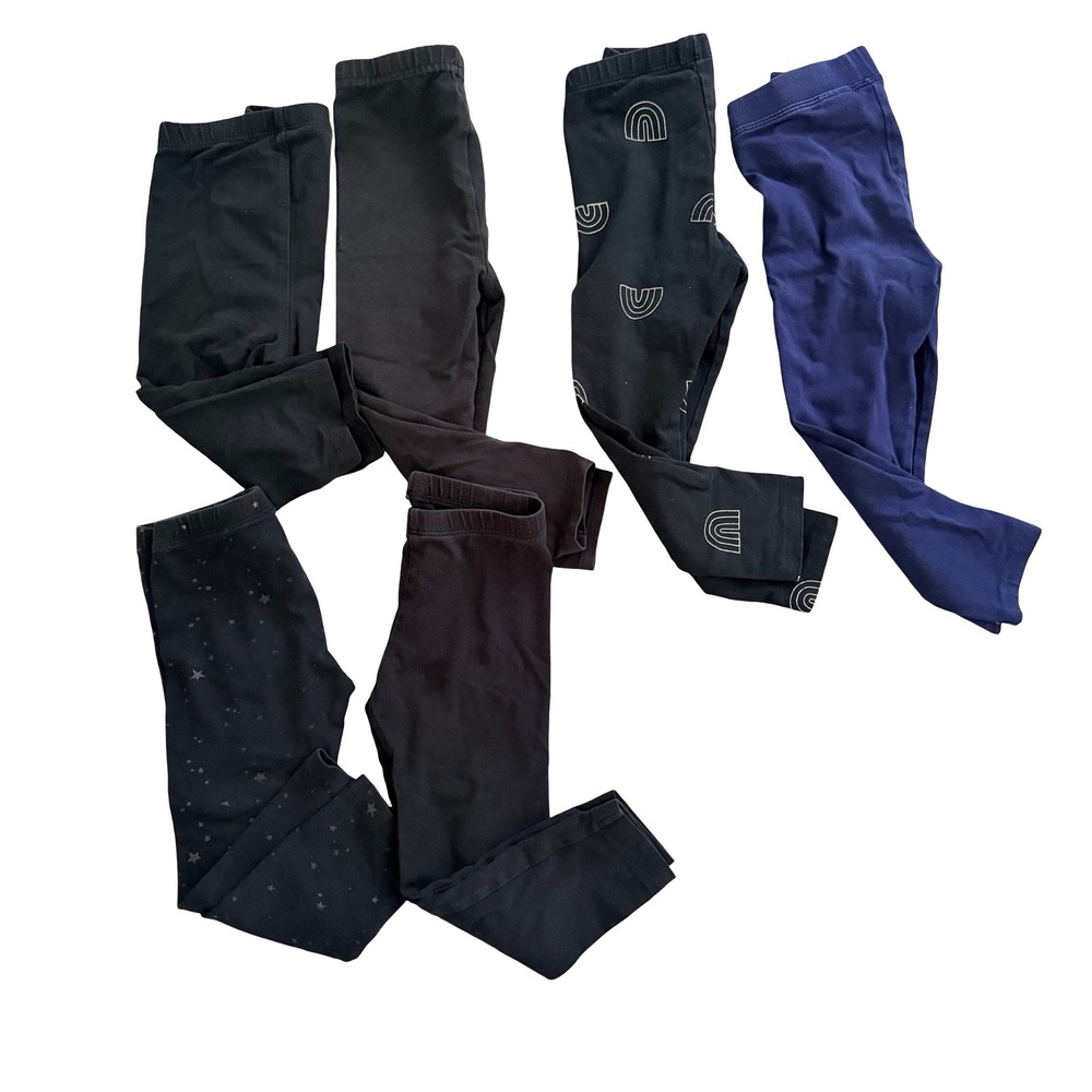 Multi Brand Leggings Lot Black Blue Star Rainbow Toddler Girl 3T